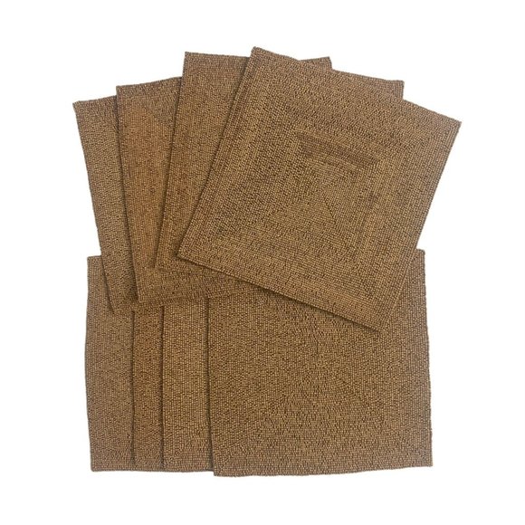 Z Gallerie Other - Z Gallerie Beaded Placemats Set of 8 Square Mats Brown Wooden Beads 13.5 Inches